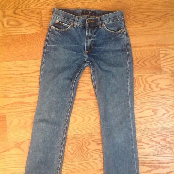 VTG Y2K EARL MID RISE JEANS BLUE COTTON DENIM WOMENS 25 28"x28.5" CROPPED USA - Picture 9 of 14
